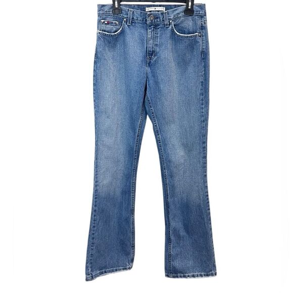Tommy Hilfiger Classic boot cut jeans frayed vintage Y2K size 6 long - Picture 1 of 14